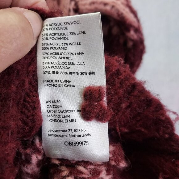 Maeve Anthropologie Siegfried Sweater Women's XS Pink Maroon Wool Argyle Preppy - Picture 9 of 12